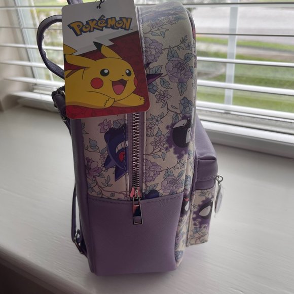 New Bioworld Pokemon Ghost Type Ghastly, Haunter, Gengar Floral Mini Backpack